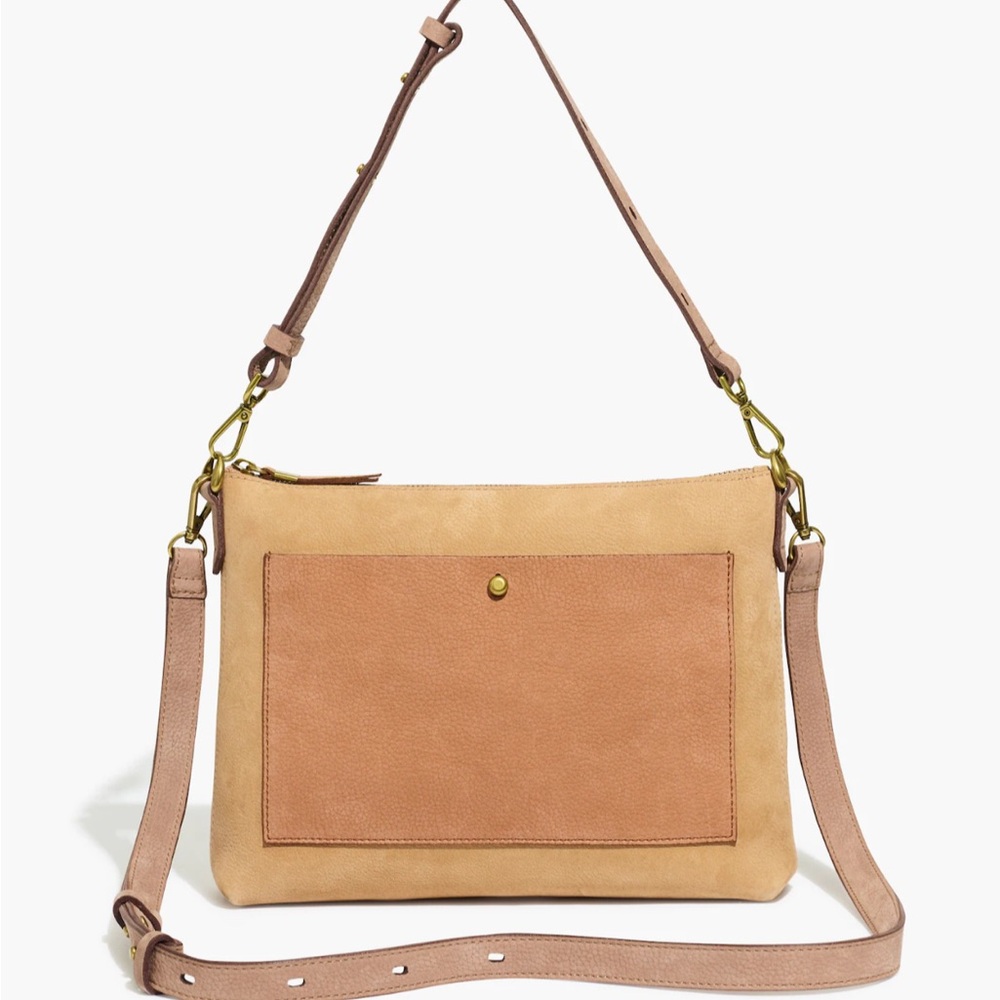 Madewell Transport Shoulder Crossbody Bag in Colorblock Nubuck